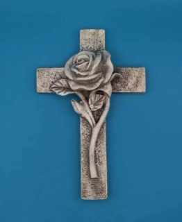 Silikonová forma - Kříž s růží - 12 cm