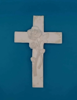 Silikonová forma - Kříž s růžemi - 15,5 cm