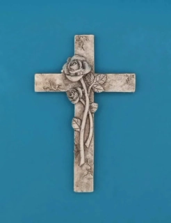 Silikonová forma - Křížek s růžemi - 11 cm