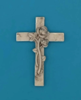 Silikonová forma - Křížek s růžemi uprostřed - 8,5 cm
