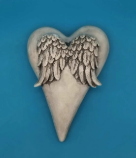 Silikonová forma - Srdce s křídly - 15,5 cm
