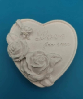 Silikonová forma - Srdce s nápisem "Love for ever"