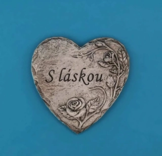 Silikonová forma - Srdce s růžemi a nápisem