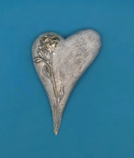 Silikonová forma - Srdce s růží - 11 cm
