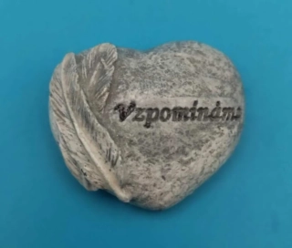 Silikonová forma - Srdíčko s pírky a nápisem "Vzpomínáme"