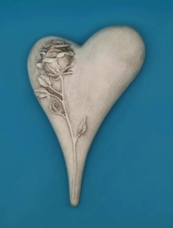 Silikonová forma - Srdíčko s růží - 16 cm