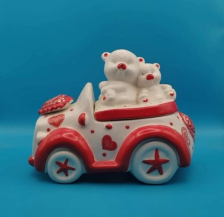 Silikonová forma - Dóza s medvídky - Valentýnské auto