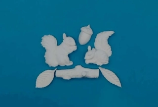 Silikonová forma - Veverky na větvi (komplet)