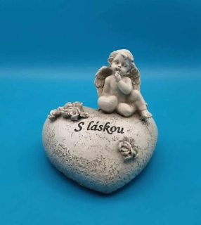 Silikonová forma - Andílek sedící na srdíčku
