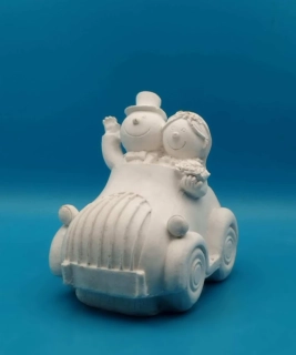 Silikonová forma - Auto se  svatebčany
