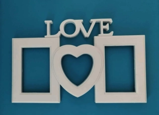 Silikonová forma - Fotorámeček s nápisem "LOVE" nahoře