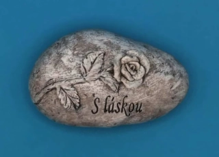 Silikonová forma - Kámen s růží a nápisem