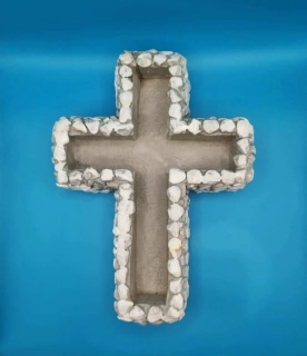 Silikonová forma - Kamínkový kříž - 40 cm